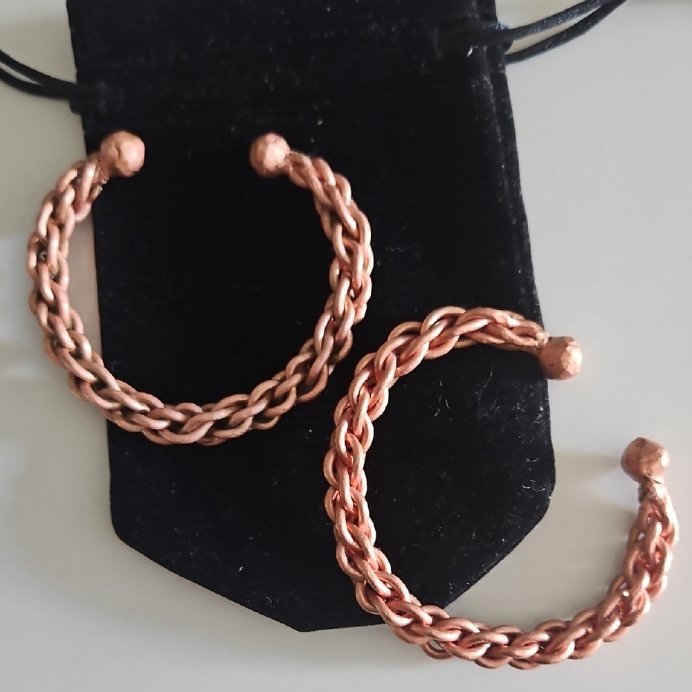 2 Braided Copper Bracelets